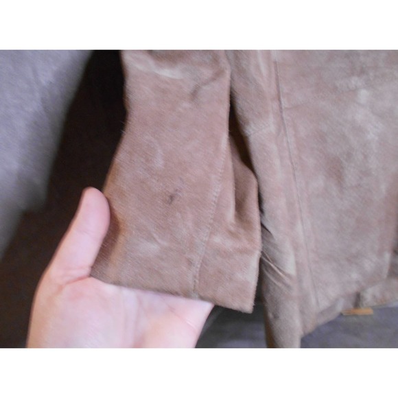 LL Bean Women's Suede Leather Single Button Blazer Size 12 Petite - Picture 7 of 9